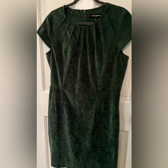 SHARAGANO Green Shift Dress, Size 14 - Picture 3 of 10